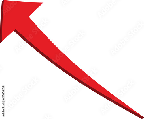 3D red arrow symbol. Arrow in 3d red arrow icons for app, web digital illustration design. Vector illustration