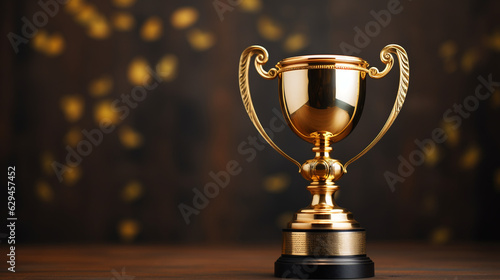 Champion shiny golden trophy. Generative Ai