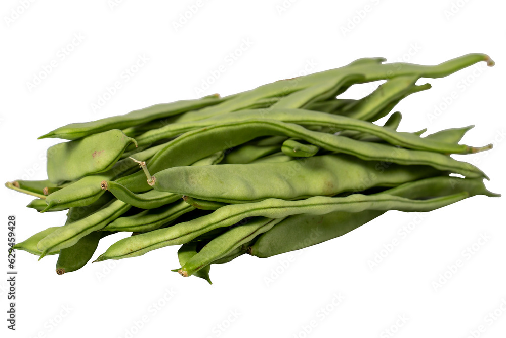 Green beans on a white wood background. Fresh raw string beans harvest season concept. Vegetables for a healthy diet Green beans on a white wood background. Fresh raw string beans harvest season concept. Vegetables for a healthy diet