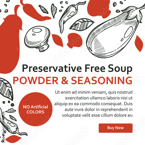 Preservative free soup powder and seasoning web