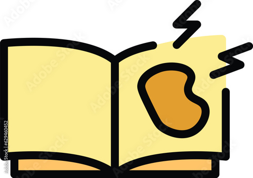 Reading bully icon outline vector. School violence. Abuse children color flat