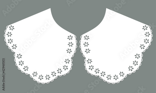 white cotton collar lace design vector.