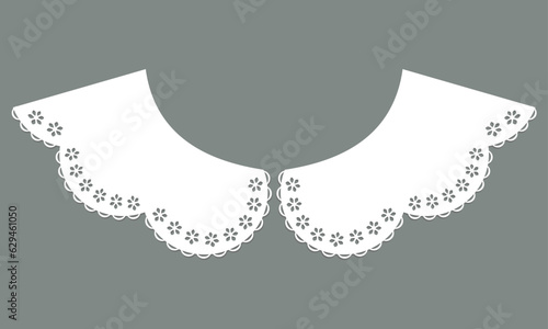 white cotton collar lace design vector.