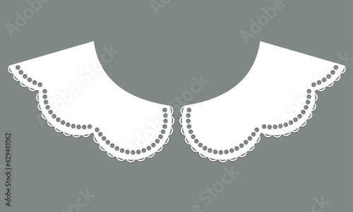 white cotton collar lace design vector.