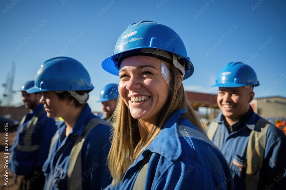 Builder team working at the construction site, labor day, and workers' importance Builder team working at the construction site, labor day, and workers' importance