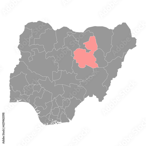 Bauchi state map  administrative division of the country of Nigeria. Vector illustration.