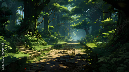 Animecore Digital Art of an Endless Forest 