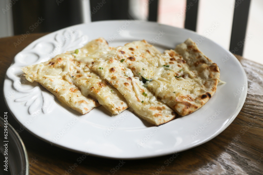 Traditional homemade cheese flatbread
