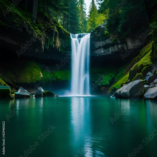 Spectacular 4K Waterfall Background: Immersed in Nature's Glory