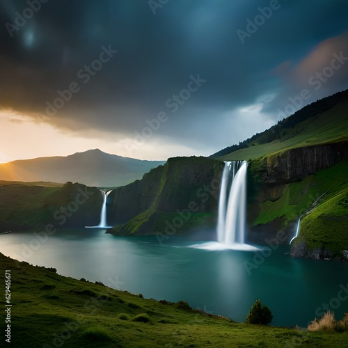 Breathtaking 4K Waterfall View  Nature s Power and Beauty