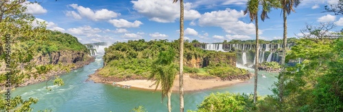Papier peint Panoramic image over the impressive Iguacu waterfalls in Brazil
