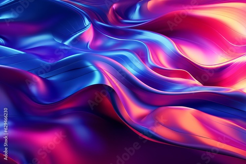abstract blue and pink neon fluid waves background
