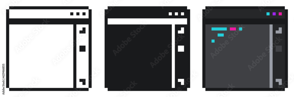 Pixel Art Style of Programming Windows, Icon Set