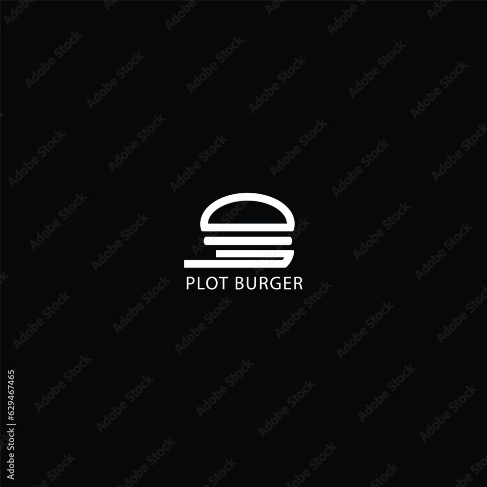 Obraz premium Burger Icon Vector Illustration Logo Template