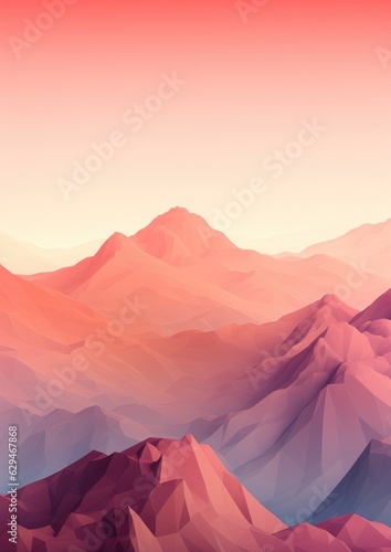Landscape with big shaped mountains, wallpaper for mobile. Generative Ai. © annamaria