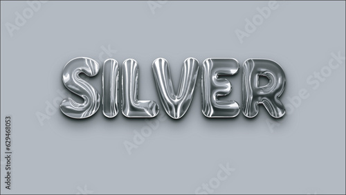 silver text effect eps