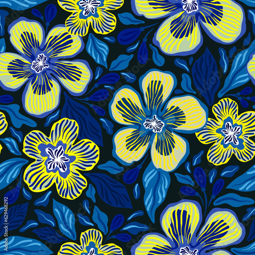Seamless floral pattern. Design for wallpaper, fabric, wrapping paper, cover and more.