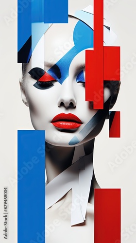 Poster with minimalist futuristic avant - garde aesthetics