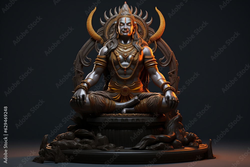 Divine Reflections: Sacred 3D Rendered Siva Linga