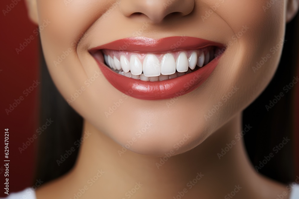 Perfect White Teeth Smile Close Up - AI Generated Perfect White Teeth Smile Close Up - AI Generated