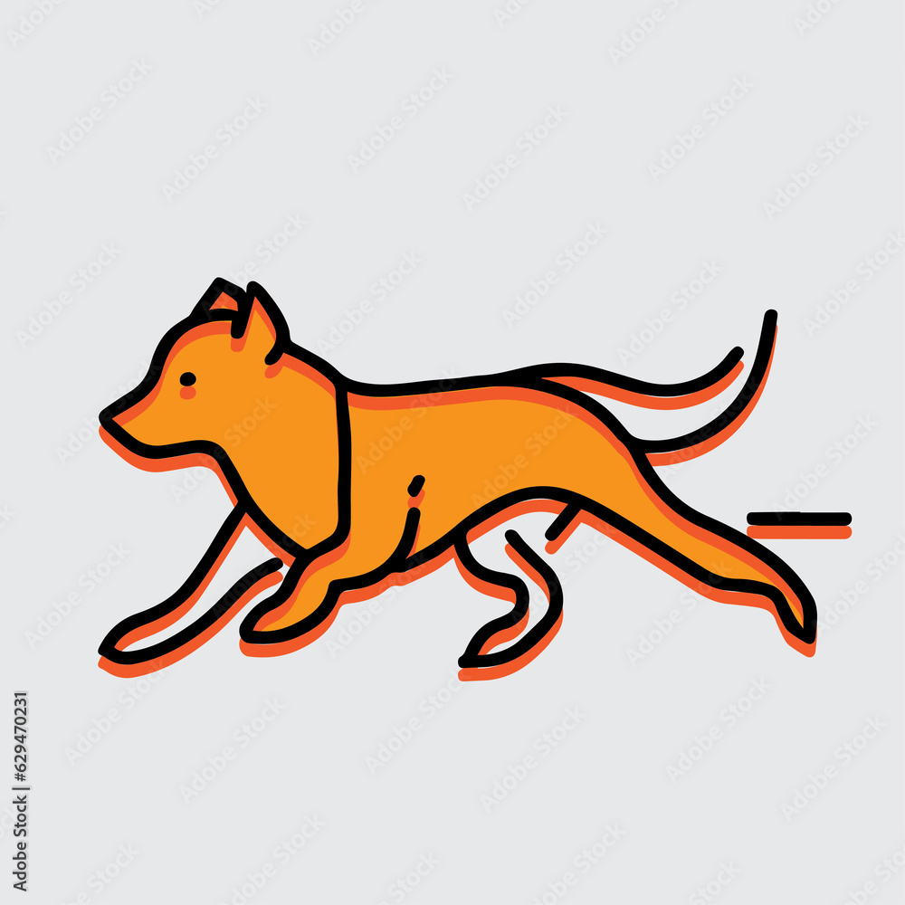 Fototapeta premium cute dog illustrator draw in line, vector, editable 