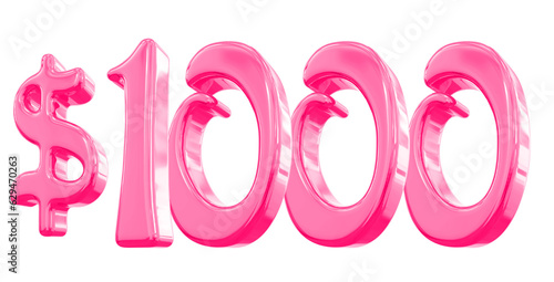 1000 Dollar Pink Number 