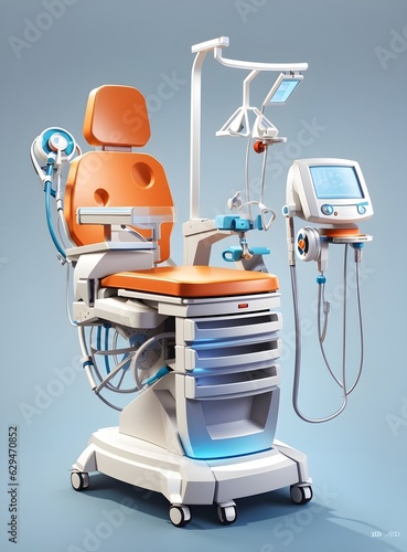 clinic medical equipment tools isolated in white background