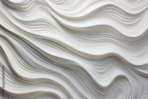 Abstract 3d gypsum plaster stucco background with flowing waves. Elegant modern concept