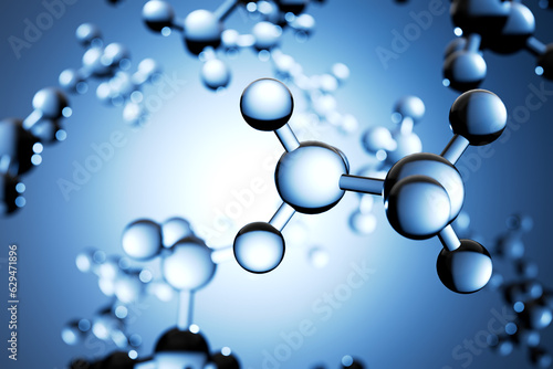 3d Illustration of Atom and Molecules science background