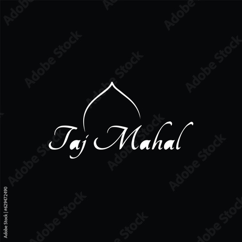 Taj-mahal temple silhouette. Vector