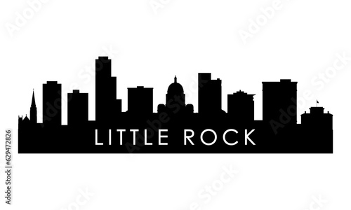 Little Rock skyline silhouette. Black Little Rock city design isolated on white background.