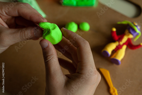 Photography Hands sculpt children's air plasticine