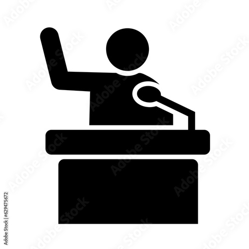 Instructor giving a speech icon
