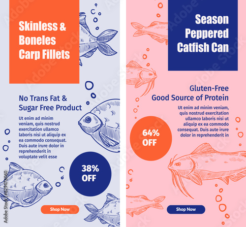 Season peppered catfish can, skinless carp web