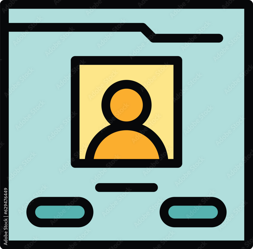 User website icon outline vector. Online web. Register login color flat User website icon outline vector. Online web. Register login color flat