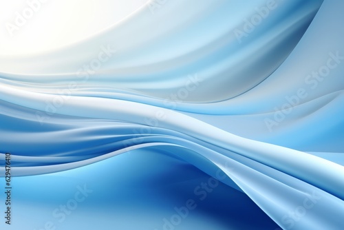 Abstract Winter Wonderland: White and Blue Gradient Background with Elegant Swirls, Generative AI