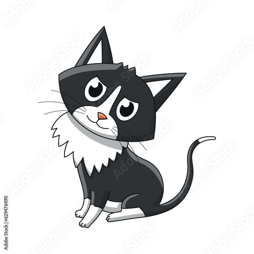 Cat. Domestic animal. Cartoon illustration