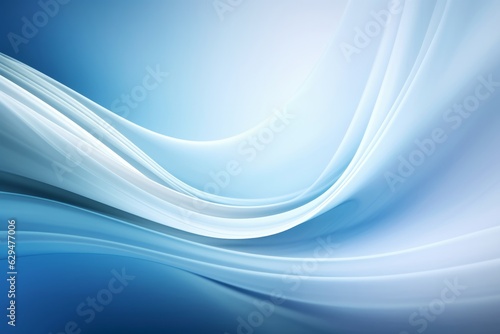 Abstract Winter Wonderland: White and Blue Gradient Background with Elegant Swirls, Generative AI