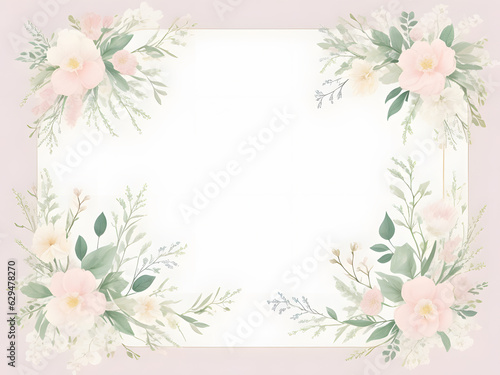 flower wreath wedding invitation card template 