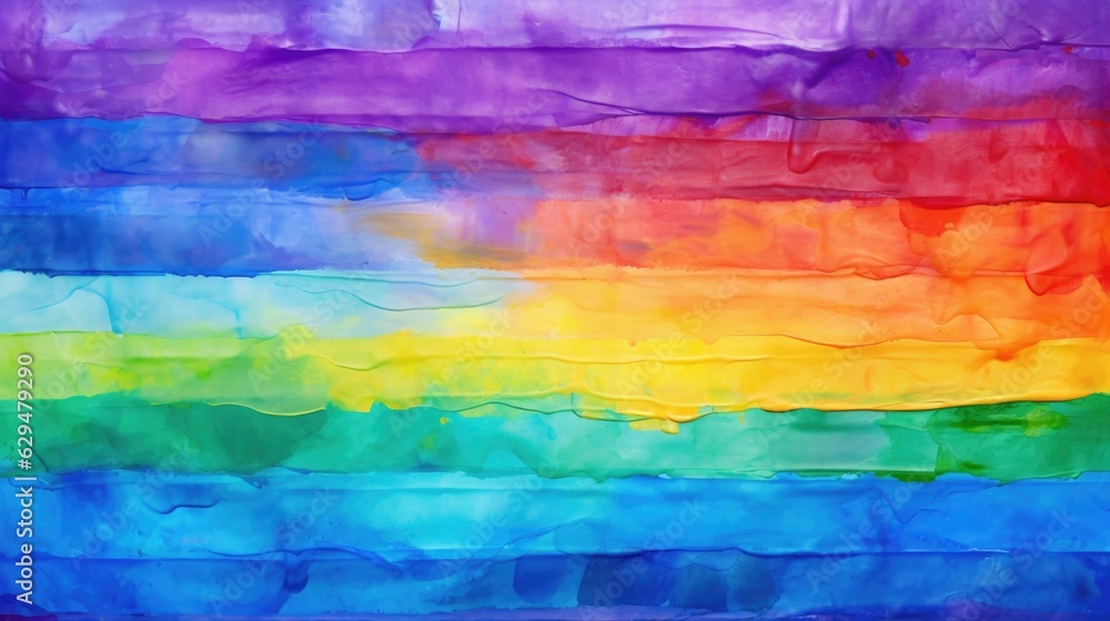 Rainbow flag watercolor design, striped, colored stripes, lgbt