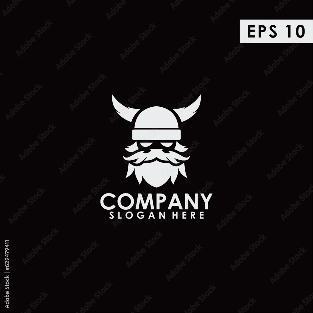 Viking Head Logo Design Template. Modern Design. Flat Logo. Vector Illustration Viking Head Logo Design Template. Modern Design. Flat Logo. Vector Illustration
