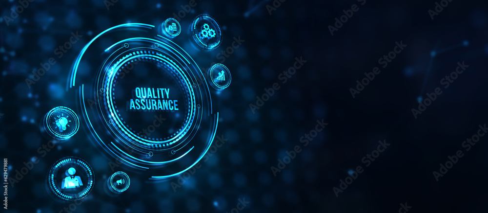 Internet, business, Technology and network concept. Quality Assurance service guarantee standard. 3d illustration Internet, business, Technology and network concept. Quality Assurance service guarantee standard. 3d illustration