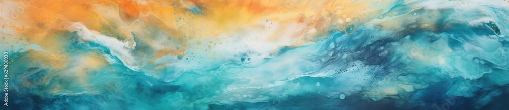 abstract background with water, sun, blue, yellow 