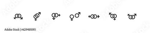 Male and female symbols, icon set. Man and Woman. Gender icon. Vector EPS 10