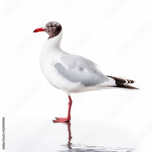 Black-headed gull bird isolated on white. Generative AI