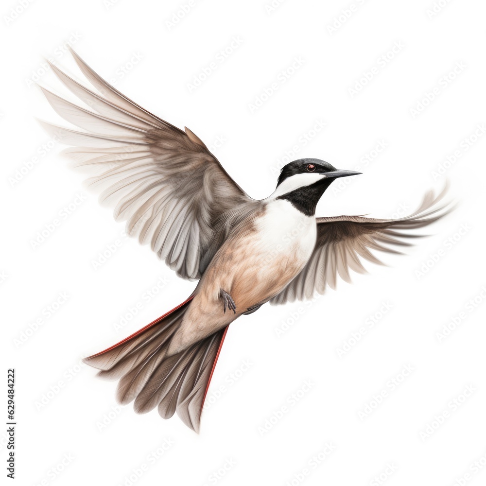 Obraz premium Bridled tern bird isolated on white. Generative AI