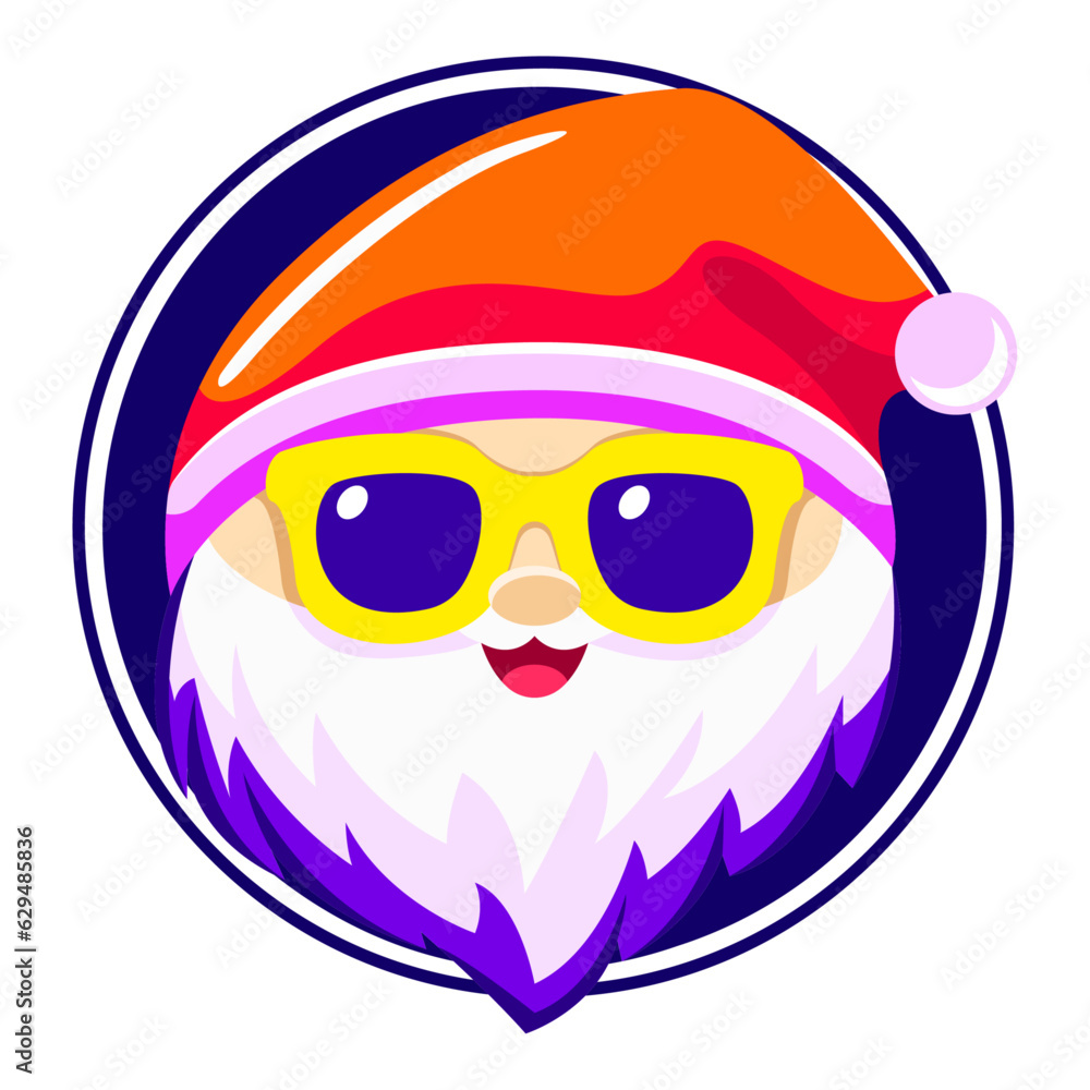 Fototapeta premium cute santa, cheerful old man in a new year costume with a thick beard, bright illustrations for a festive Christmas design, festive santa 