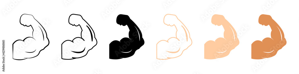 Arm muscle. Flex strong. Strong emoji line icon. Vector illustration Arm muscle. Flex strong. Strong emoji line icon. Vector illustration