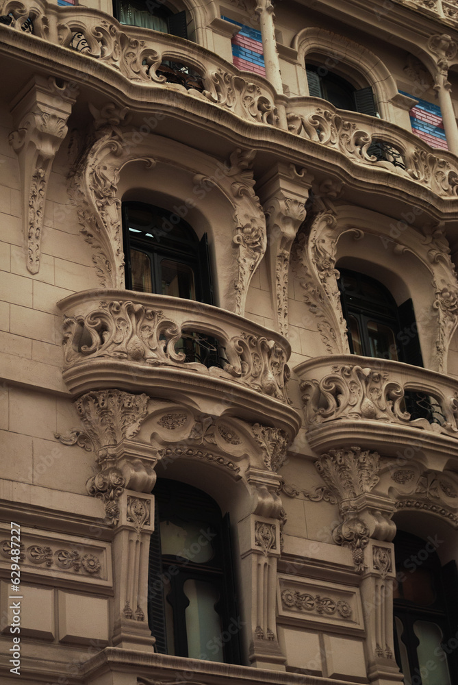 Balcony of an old building in bilbao