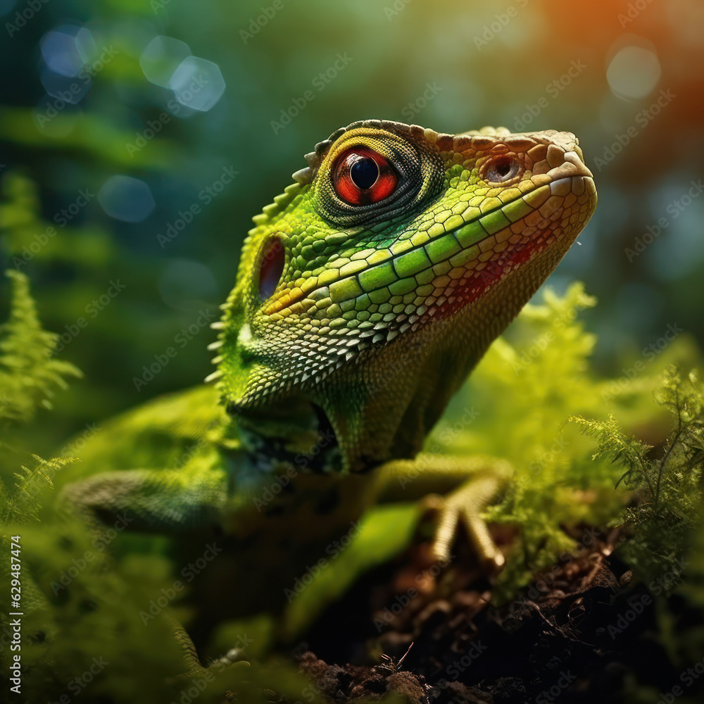 Fototapeta premium Lizard, Wildlife Photography, Generative AI